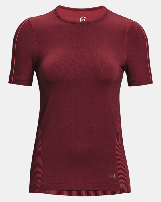 Women's UA RUSH™ Seamless Short Sleeve, Red, pdpMainDesktop image number 4
